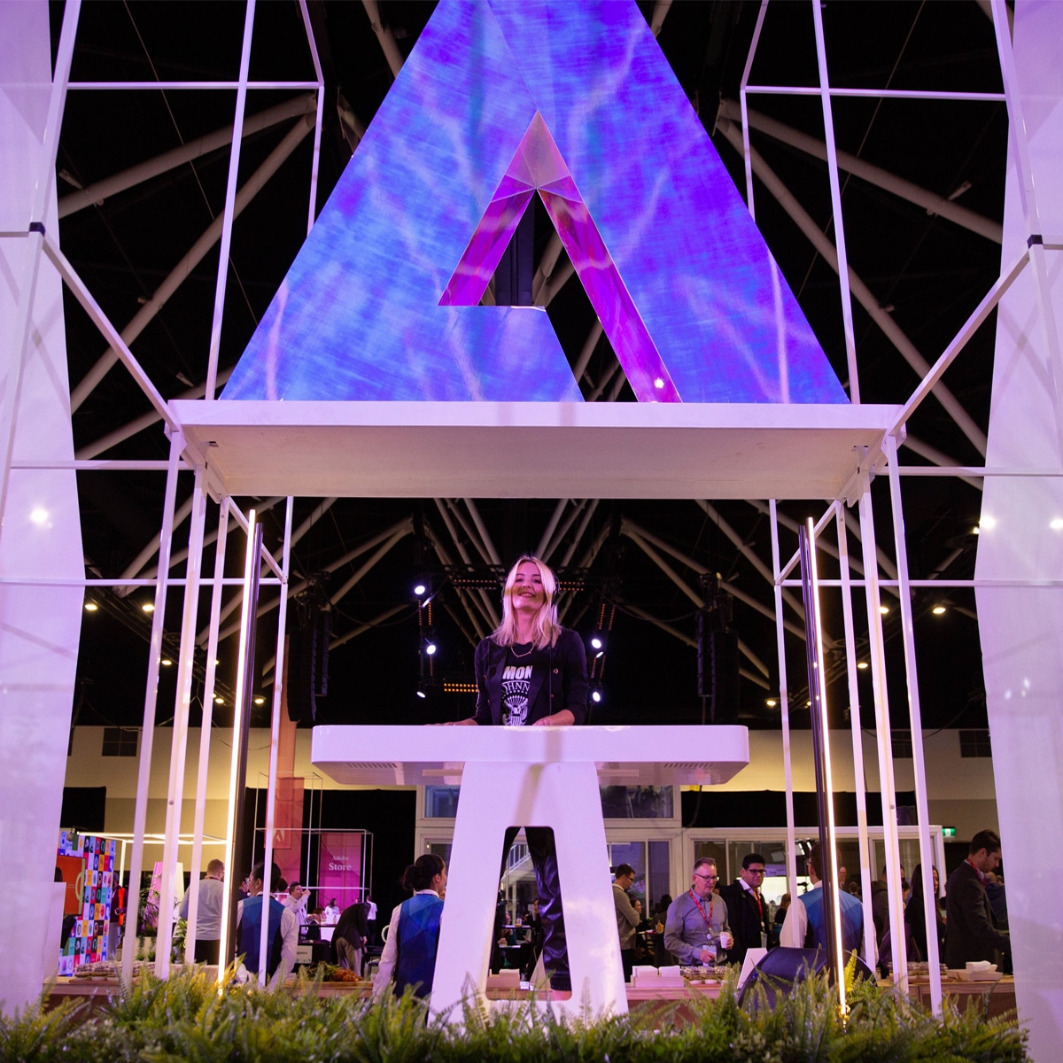 Sponsor zones integrated into the show floor experience