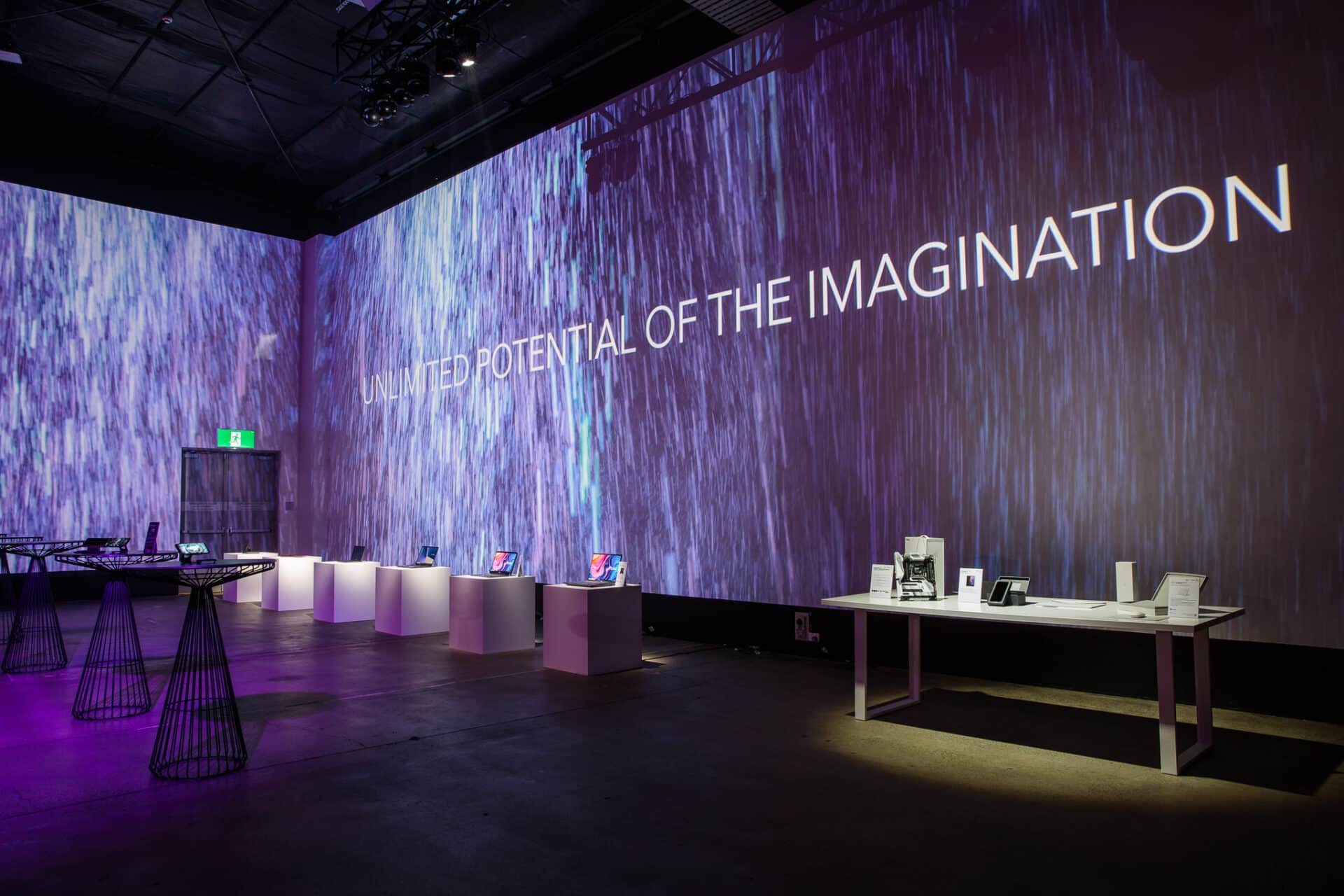 ASUS Zenbook Pro showcased within an interactive tech installation